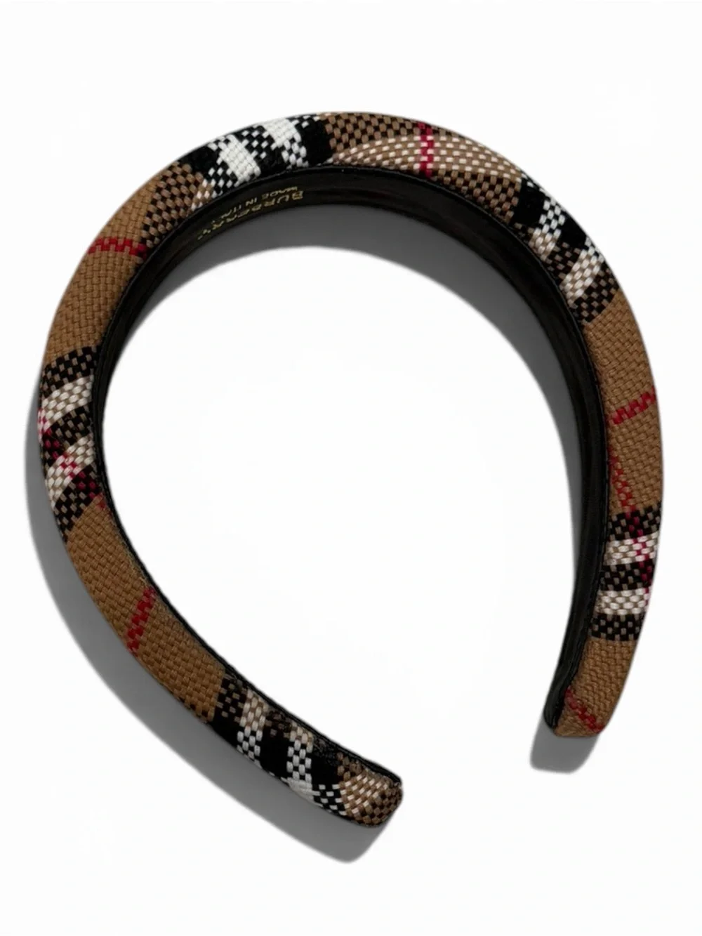 Burberry Vintage Knit Check Classic Plaid Padded Headband - Picture 2 of 4